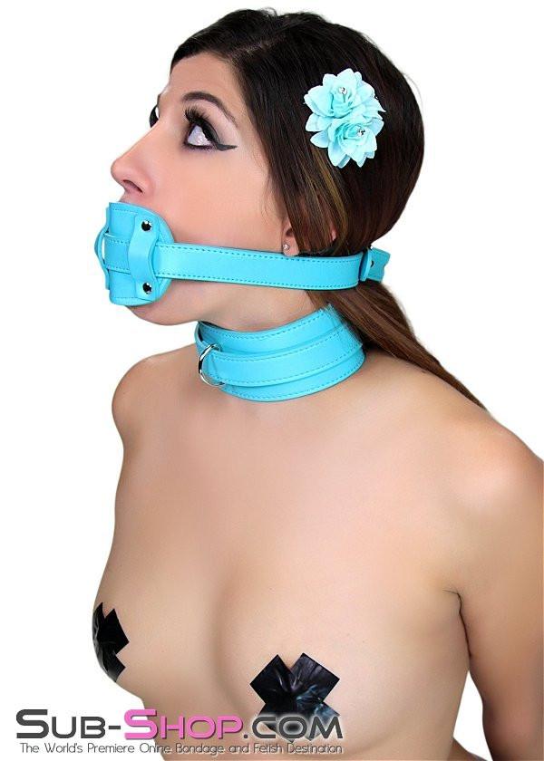 2739RS <b>BOGO!</b> Locking Rubber Penis Gag, Diamond Blue Strap - Image 12