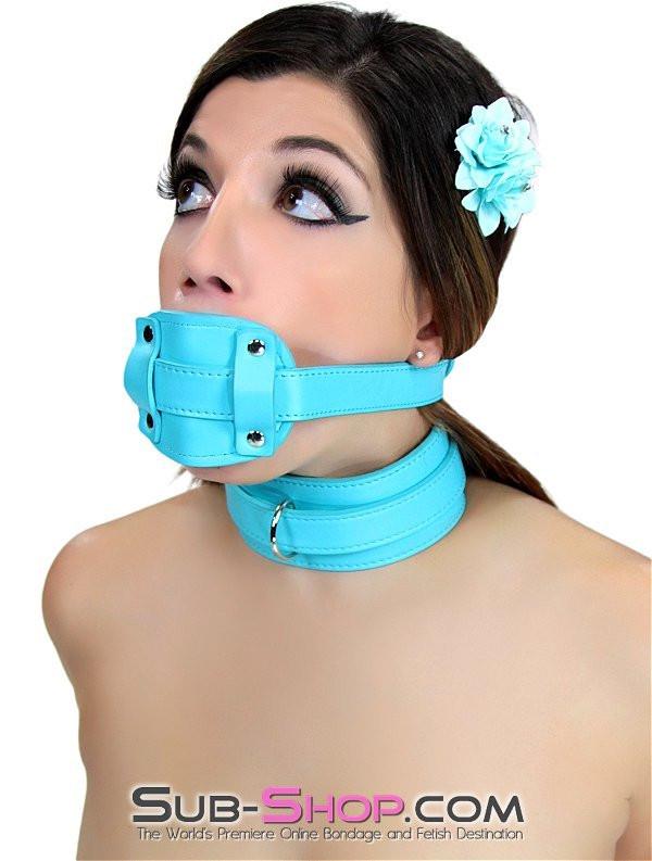 2739RS <b>BOGO!</b> Locking Rubber Penis Gag, Diamond Blue Strap - Image 8