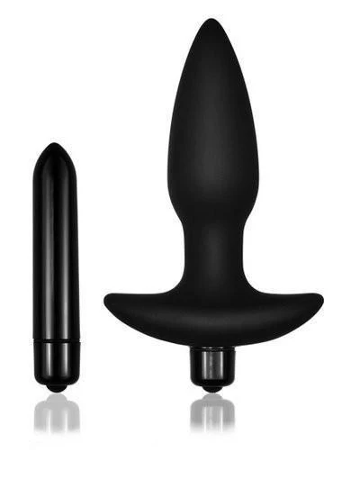 3496M      <b>BOGO!</b> Booster Rocket Big Black Silicone Vibrating Anal Plug - Image 5