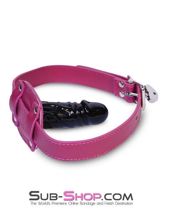 9054DL Deep Throat Sex Bomb Pink Locking 4" Long Rubber Penis Gag - Image 12