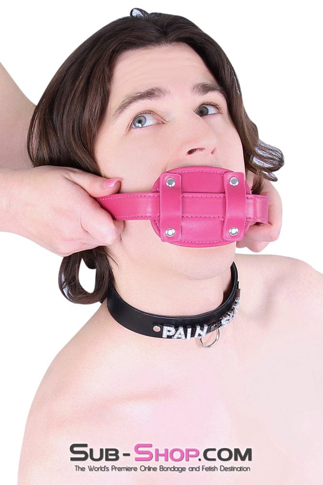 9054DL Deep Throat Sex Bomb Pink Locking 4" Long Rubber Penis Gag - Image 21