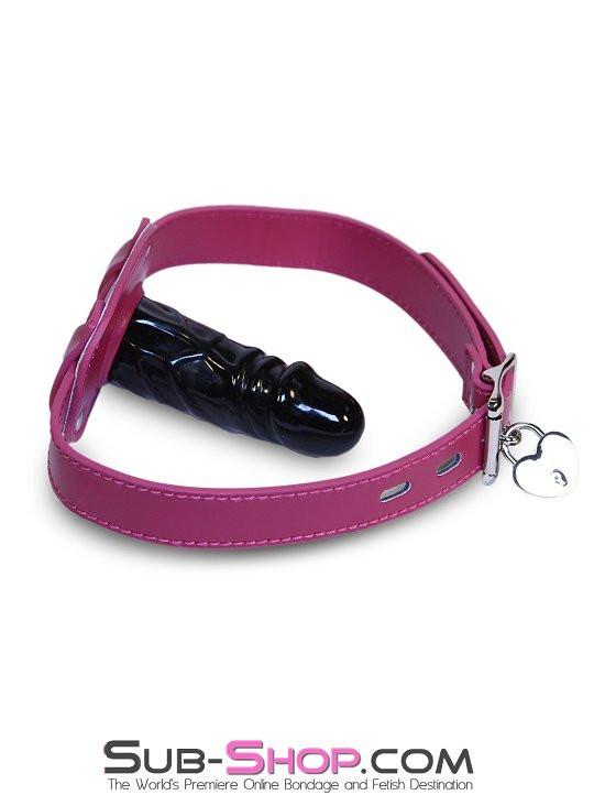 9054DL Deep Throat Sex Bomb Pink Locking 4" Long Rubber Penis Gag - Image 7