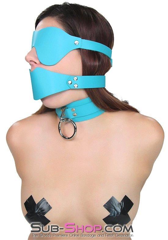 3408A Diamond Blue In The Dark Leather Blindfold - Image 3