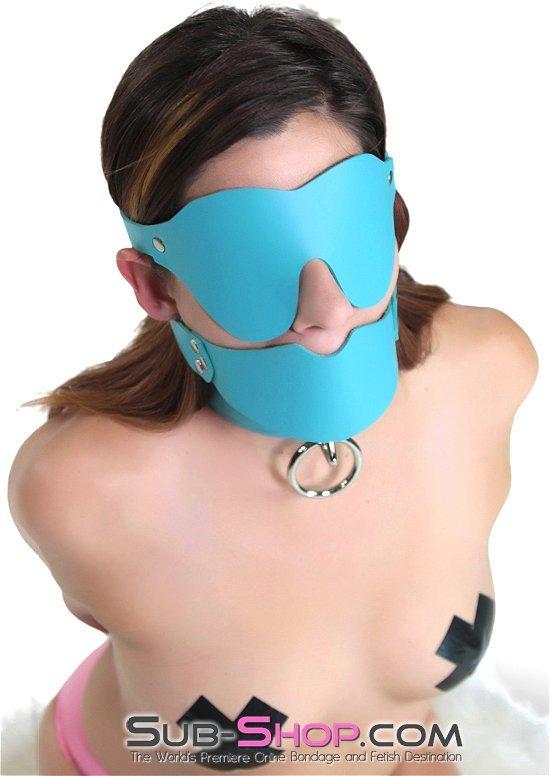 3408A Diamond Blue In The Dark Leather Blindfold - Image 4