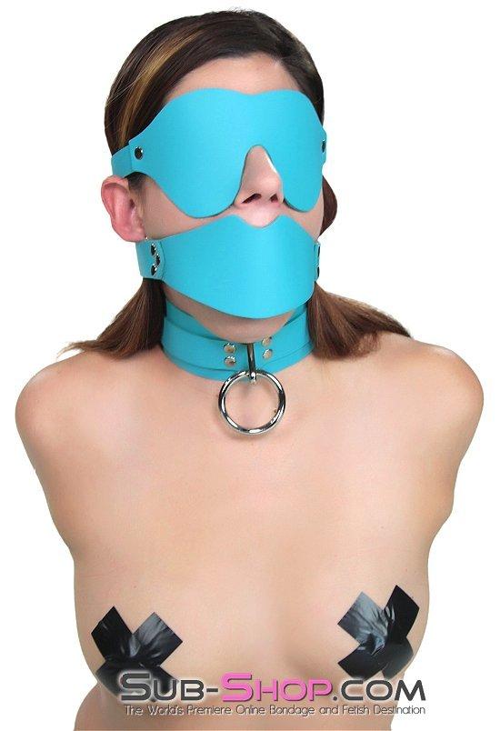 3408A Diamond Blue In The Dark Leather Blindfold - Image 5