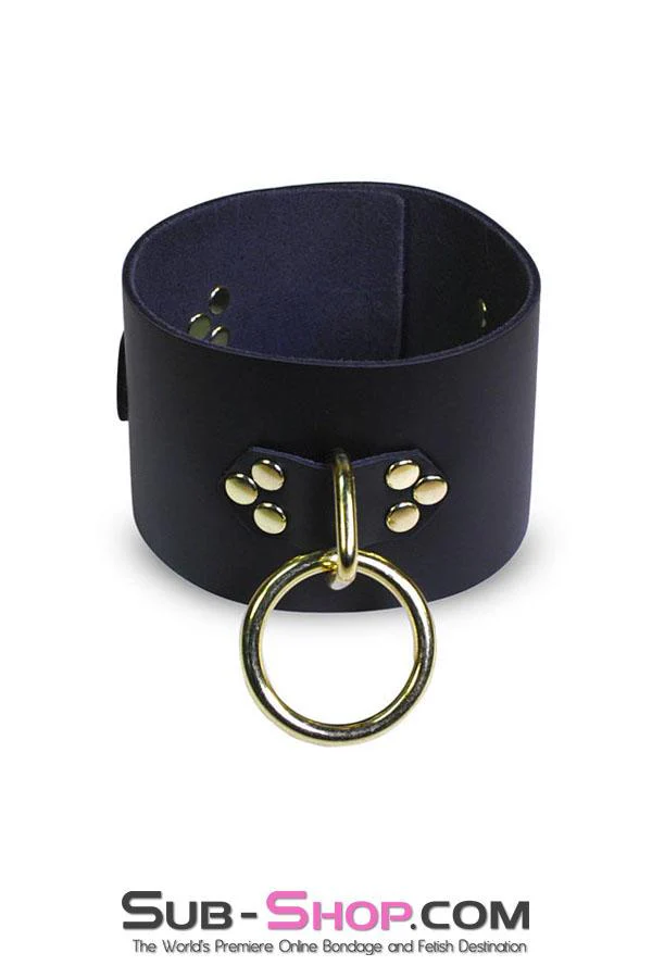 1651A Gold Standard Deluxe Black Leather Bondage Posture Collar - Image 4