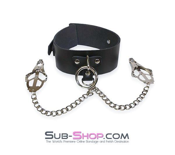 1622A Japanese Clover Nipple Clamps & Bondage Collar Set - Image 5