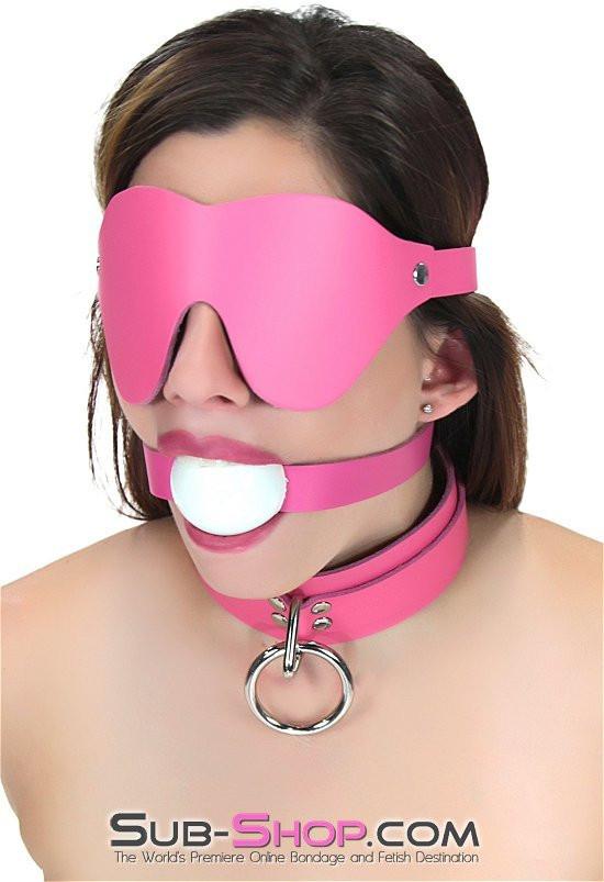 1665A Kept Woman Locking Hot Pink Leather Bondage Collar - Image 7