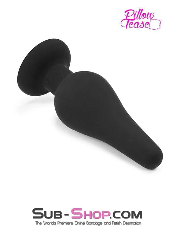 2357M      Medium Black Silicone Flare Anal Plug - Image 4