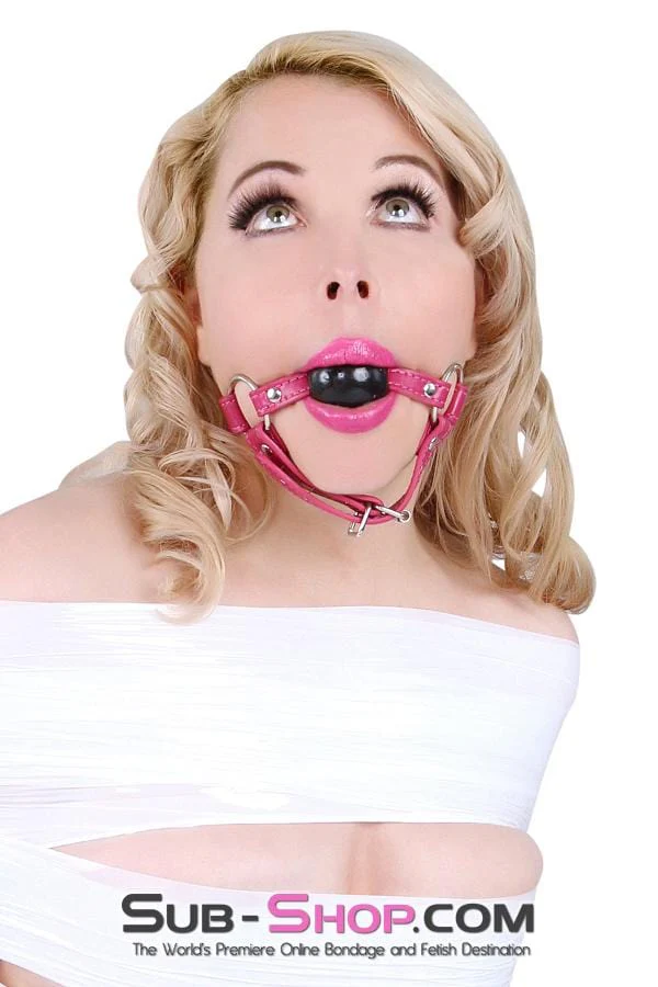 9061DL Sex Bomb Pink Strap Rubber Ballgag with Chin Strap - LAST CHANCE - Final Closeout! - Image 15